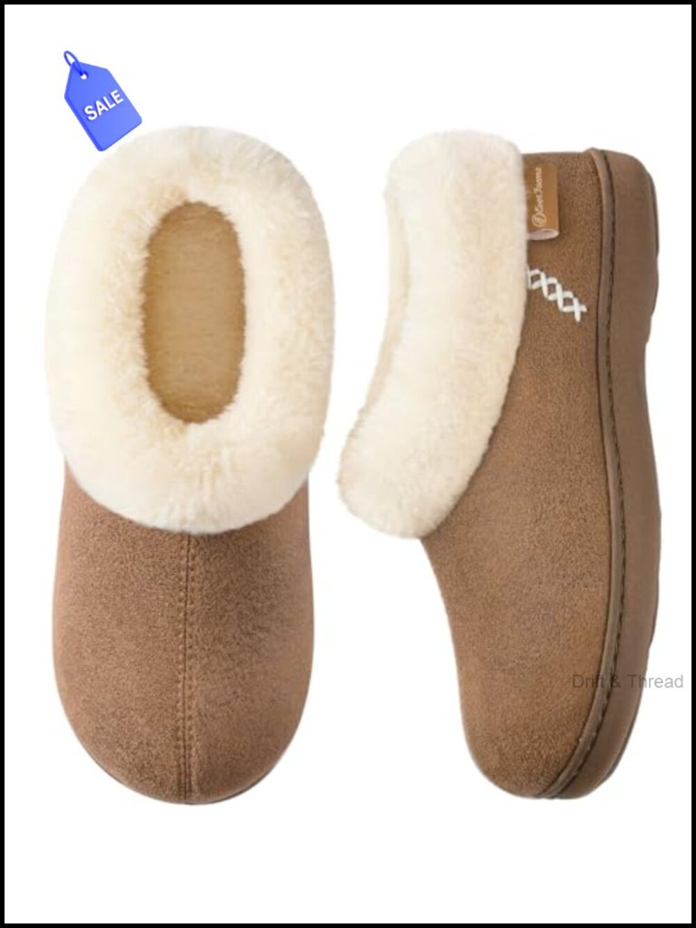 Microsuede Winter Slippers Fuzzy Faux Fur Lined Memory Foam House Shoes